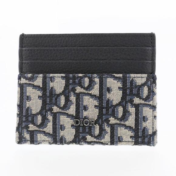 Christian Dior Oblique Card Case Accessory Navy Blue - Picture 1 of 5